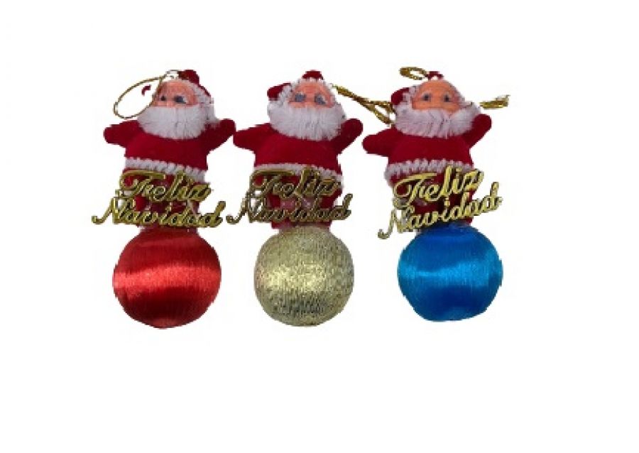 PAPA NOEL 8 CM X 1 C/PELOTA FELIZ NAVIDAD (NS105326) POKA