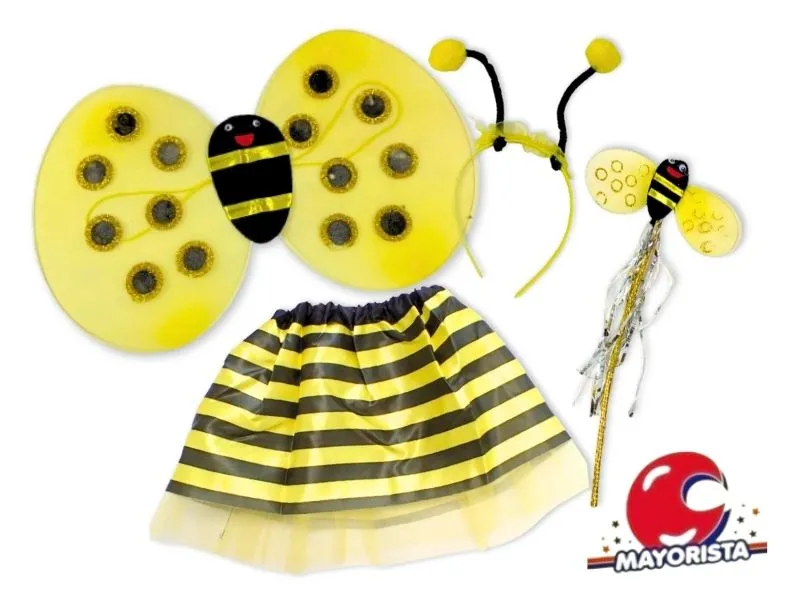 SET DE ABEJITA CON ALAS,TUTU,VARITA Y VINCHA (YJ0410) YJ IMPORT