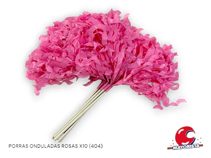 [1282] PORRAS ONDULADAS ROSAS X10 (404) COTILLON NACIONAL