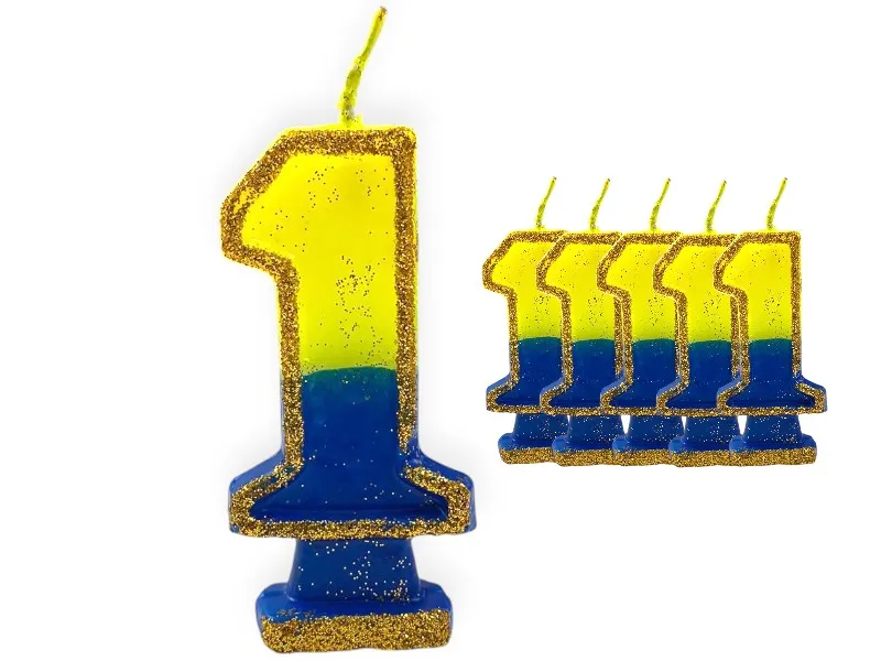 [1926] VELA NUMEROTE 1 BOCA C/GIBRE X 1 (X10) - VELAS MULTICOLOR