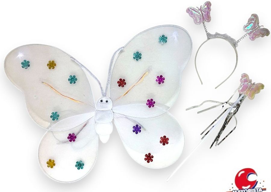 SET DE MARIPOSA CON LUZ BLANCA (YJ0729) YJ IMPORT