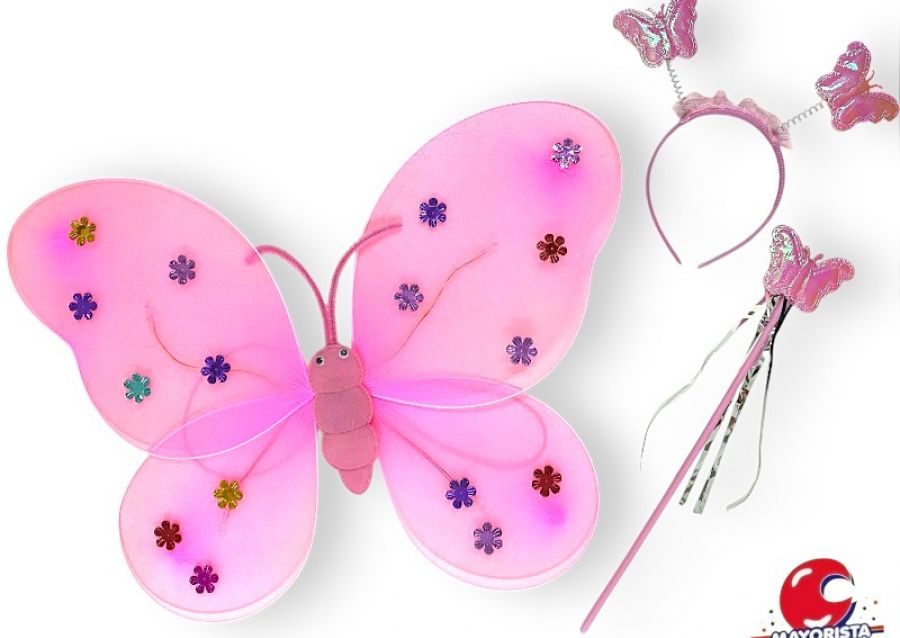 SET DE MARIPOSA CON LUZ ROSA (YJ0729) YJ IMPORT