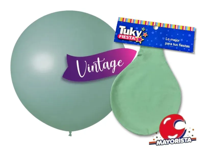 [7790391036308] GLOBO PINATA MEGA X1 VINTAGE VERDE OLIVA - TUKY
