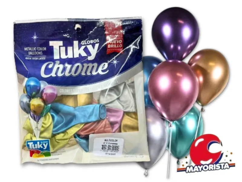 GLOBOS CHROME 10 X 12 MULTICOLOR - TUKY