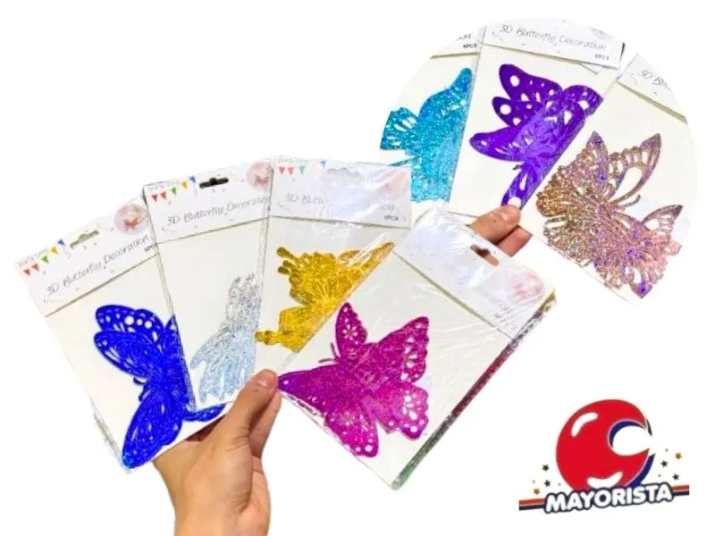 MARIPOSAS X 6 CALADAS HOLOGRAFICAS VS COLORES (MD459-10539) CHG