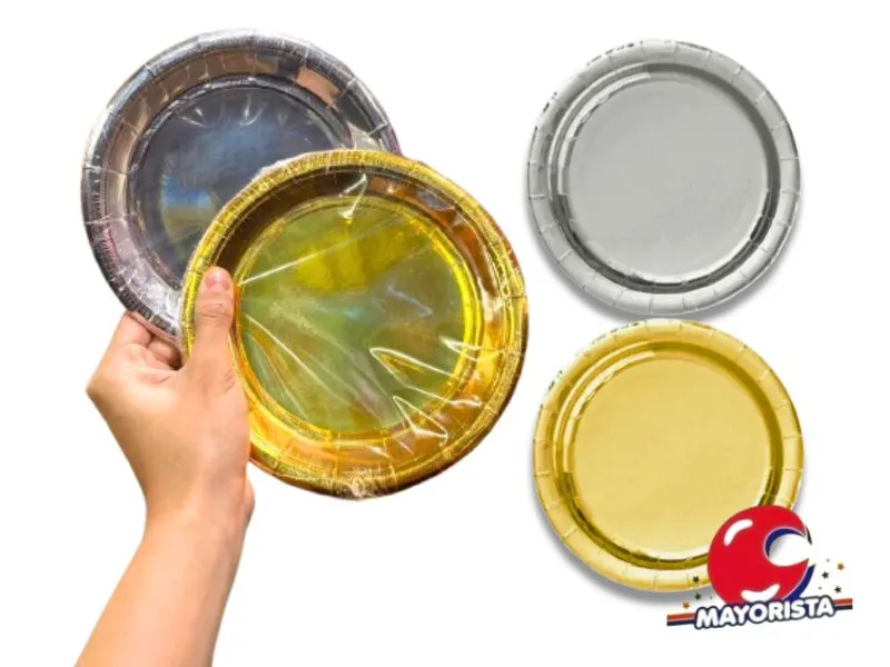 [2023102320669] PLATOS METALIZADOS X 10 PLATA/DORADO (Y1582-CR2066A) CHG