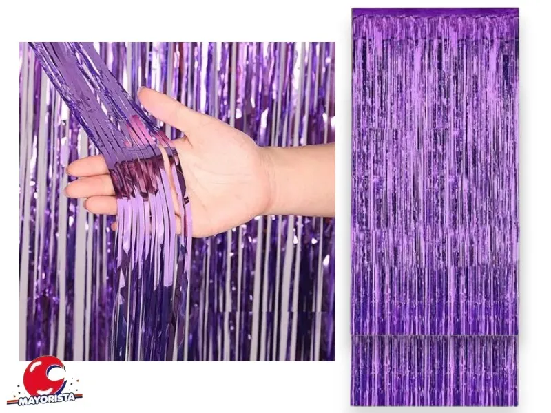 CORTINA METALIZADA VIOLETA 2MTS X 1 MTS (YJ0531) YJ IMPORT