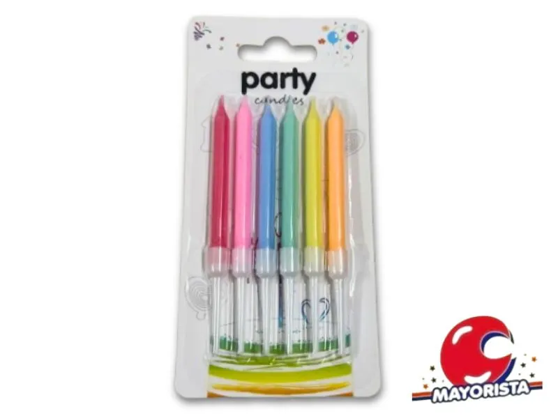 VELAS X 6 PASTEL MULTICOLOR 6CM (DIS08-08) ARDITEX