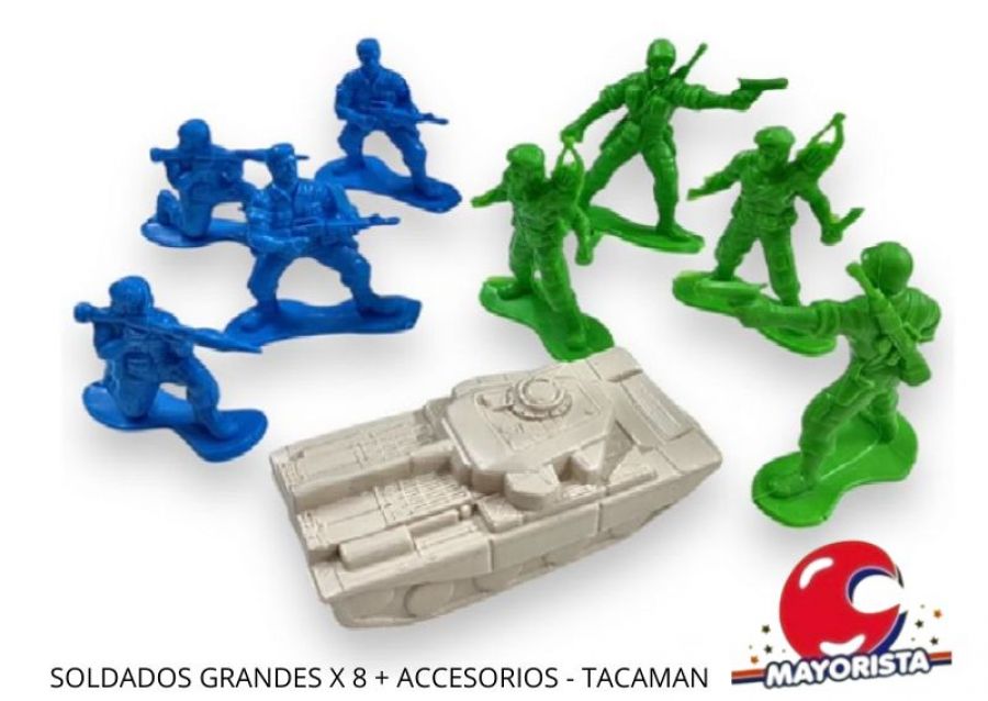 SOLDADOS GRANDES X 8 + ACCESORIOS - TACAMAN