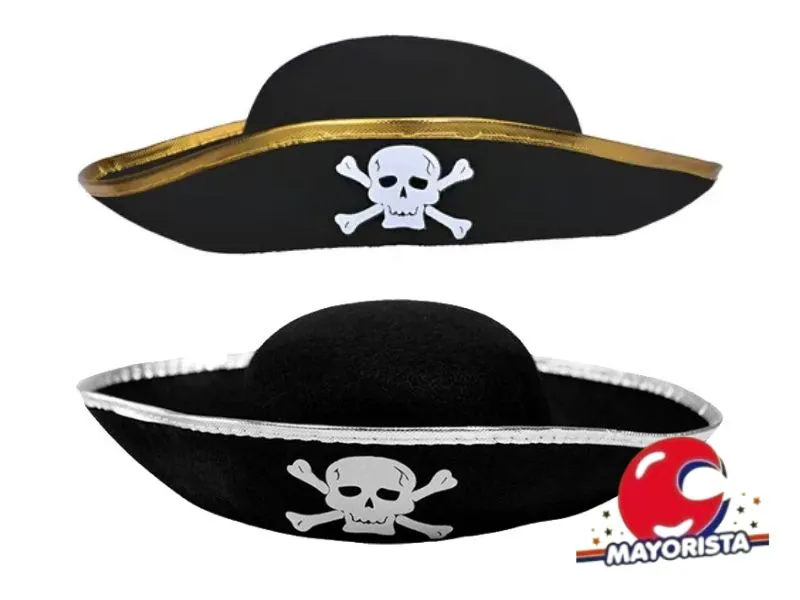 [8034107005585] SOMBRERO PIRATA BORDES METALIZADOS (YJ0685/YJ0684) YJ IMPORT