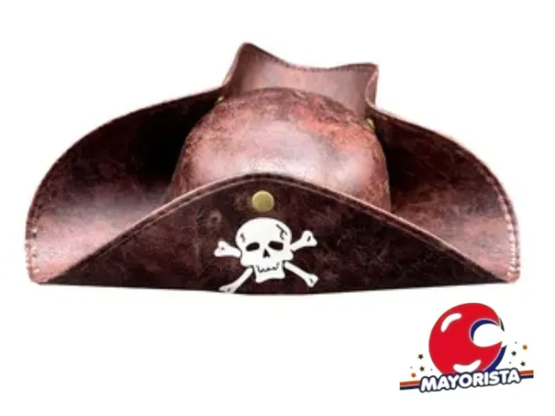 [8034107005554] SOMBRERO PIRATA TRICORNIO SIMI CUERO (YJ0682) YJ IMPORT