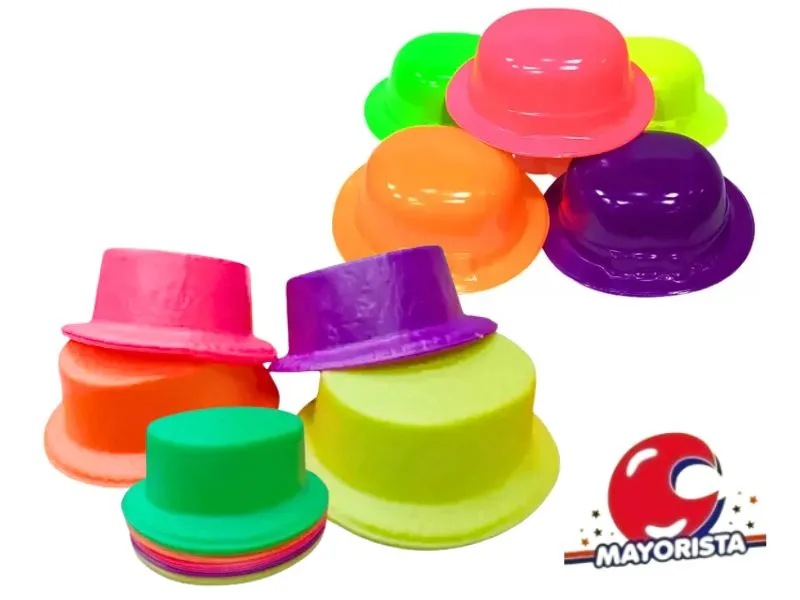 [1184] SOMBRERO PLASTICO X 25 FLUO RANCHO/BOMBIN X 1 (G108) - HERRERA