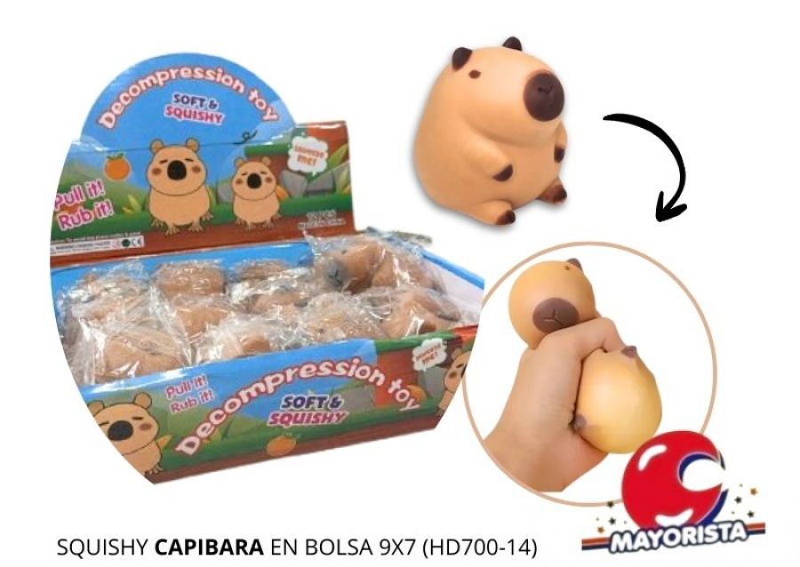 SQUISHY CAPIBARA EN BOLSA 9X7 (HD700-14) - SOL