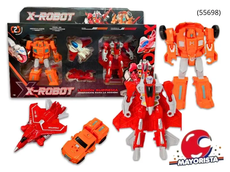 [7453077203516] TRANSFORMERS X2 CON AVION Y MOTO CAJA 41X21 (55698) KADA