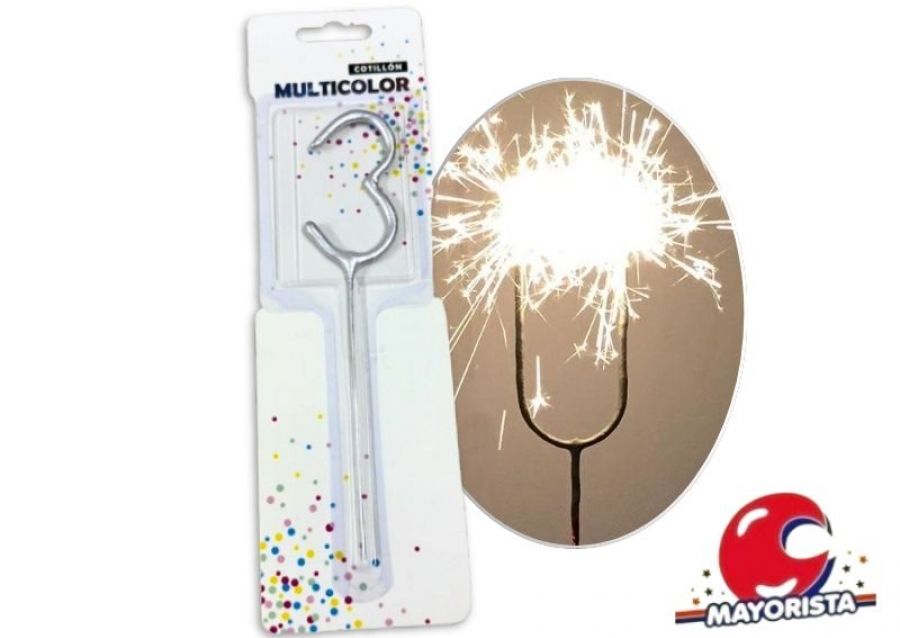 VELA SPARKLE N 3 PLATA (13673PLA) CADENACI
