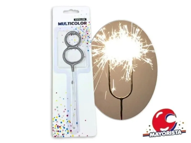 [0202013678010] VELA SPARKLE N 8 PLATA OSCURO (13678) CADENACI