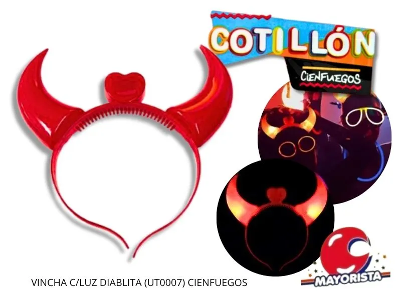 VINCHA C/LUZ DIABLITO/A (YJ0029) YJ IMPORT/LCOST