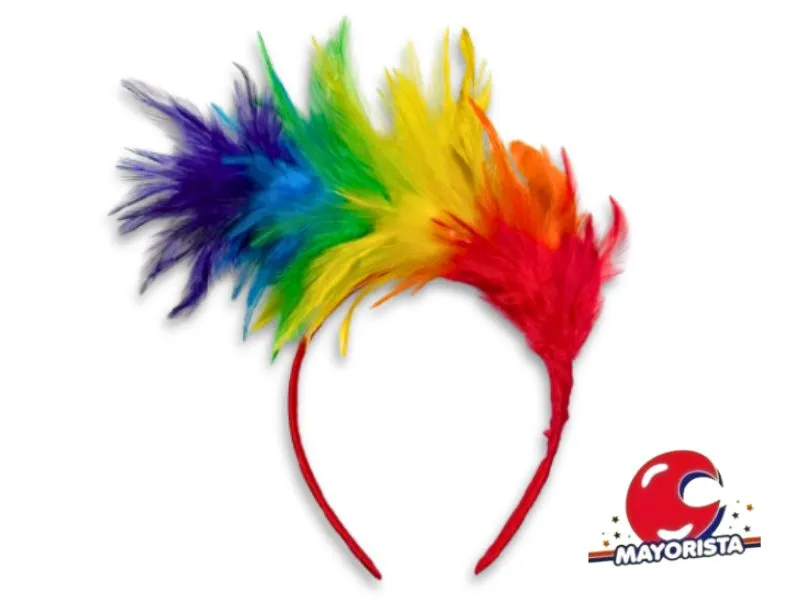 [1255] VINCHA CON PLUMAS MULTICOLOR (ZLE-CV-63-01T) ERIK