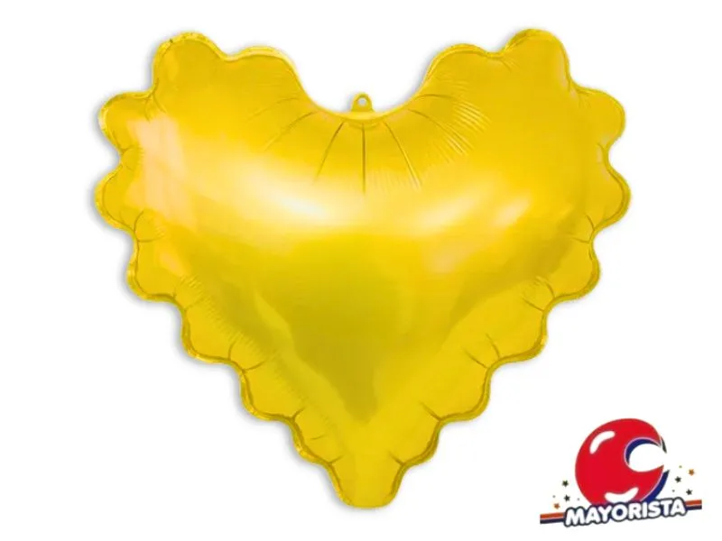 GLOBO MYLAR 18 CORAZON ONDULADO DORADO (Y1385-1265) CHG