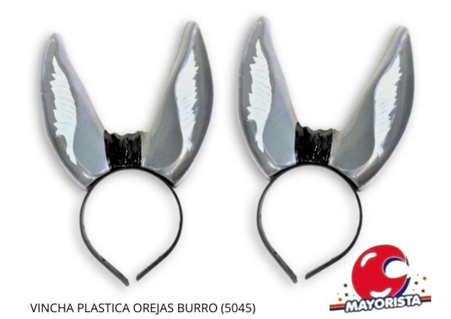 VINCHA PLASTICA OREJAS BURRO (5045) TRIGGER PACK