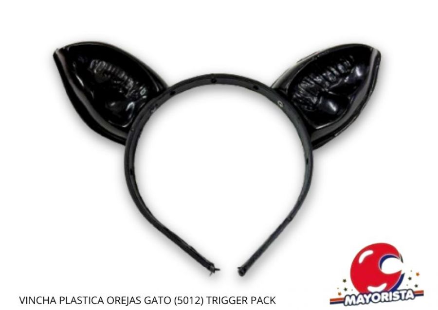 VINCHA PLASTICA OREJAS GATO (5012) TRIGGER PACK