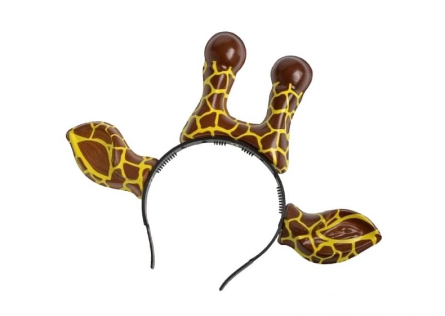 VINCHA PLASTICA OREJAS Y CUERNOS JIRAFA (5019) TRIGGER PACK