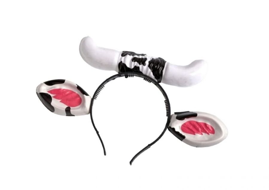 VINCHA PLASTICA OREJAS Y CUERNOS VACA (5017) TRIGGER PACK