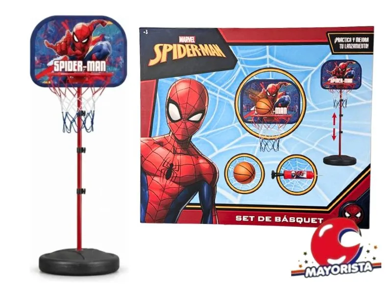 [7450077141367] ARO DE BASQUET SPIDERMAN SET COMPLETO 150CM EN CAJA (56822) KADA