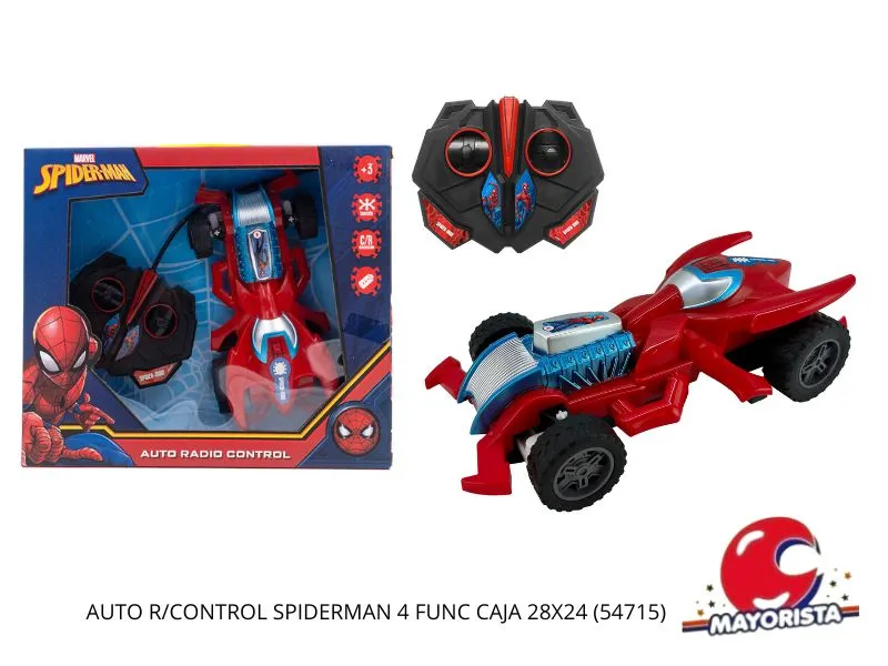 AUTO R/CONTROL SPIDERMAN 4 FUNC CAJA 28X24 (54715) KADA