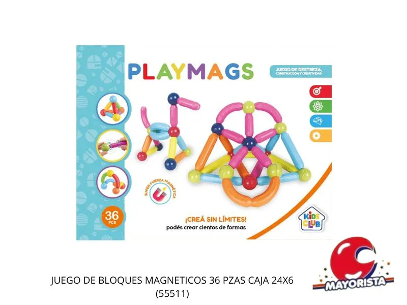JUEGO DE BLOQUES MAGNETICOS 36 PZAS CAJA 24X6 (55511) KADA