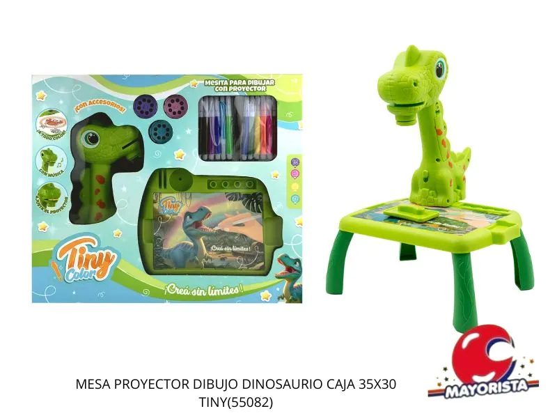 [7450077084572] MESA PROYECTOR DIBUJO DINOSAURIO CAJA 35X30 TINY(55082) KADA