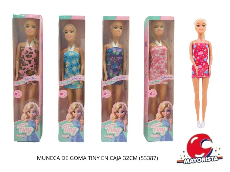 [7453077242867] MUNECA DE GOMA TINY EN CAJA 32CM (53387) KADA