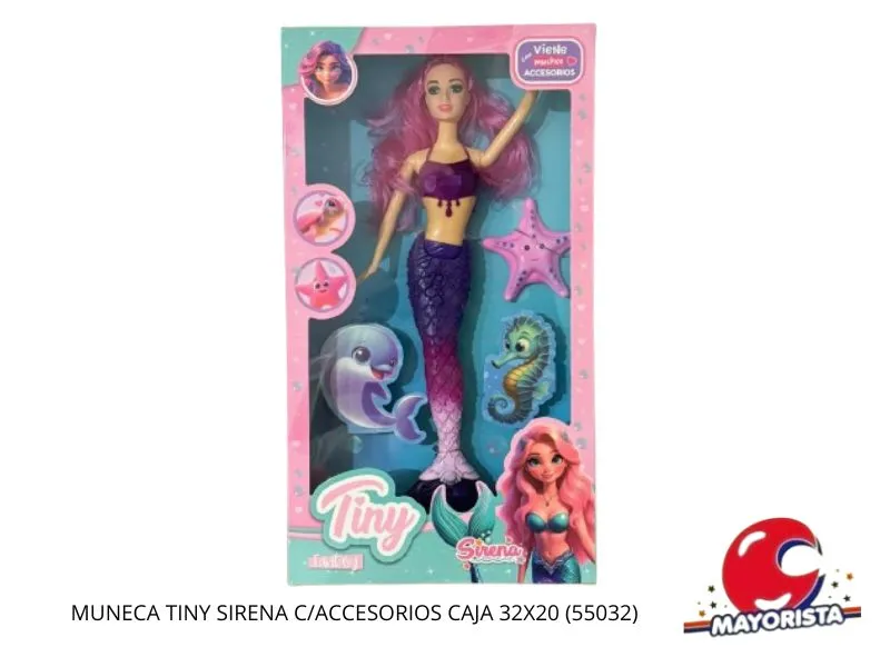 [7453105000773] MUNECA TINY SIRENA C/ACCESORIOS CAJA 32X20 (55032) KADA