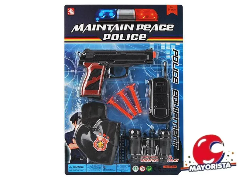 [7450077091310] SET DE POLICIA 7 PCS BLISTER 38X26 (52453) KADA