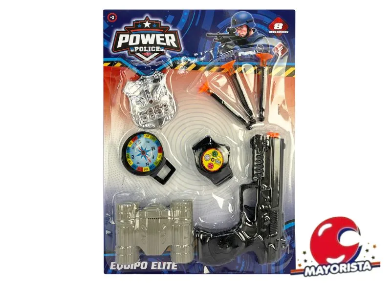 [7453077200058] SET DE POLICIA 8 PCS BLISTER 28X21 (50757) KADA