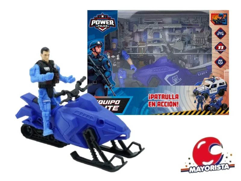 SET DE POLICIA + MOTO EN CAJA 23X17 (55547) KADA