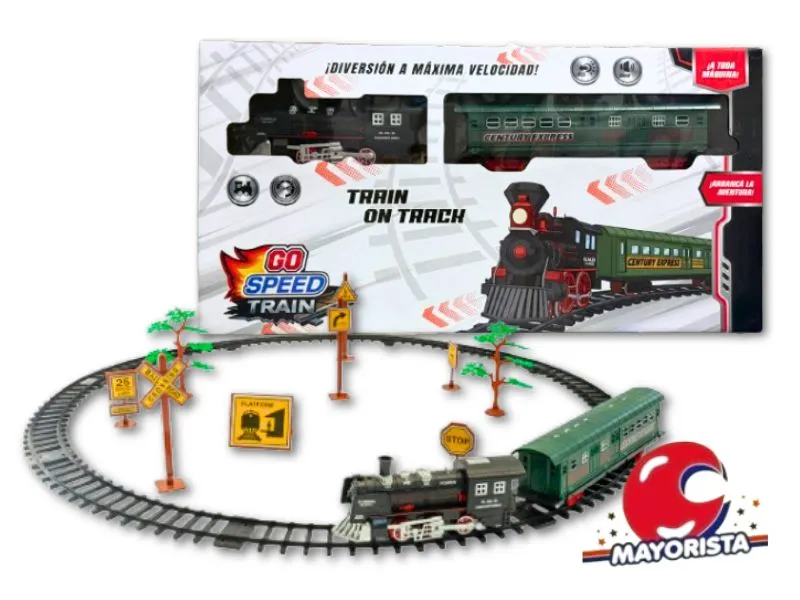 [7450077057156] PISTA DE TREN CON SONIDO Y LUCES CAJA 53X27 (51396) KADA