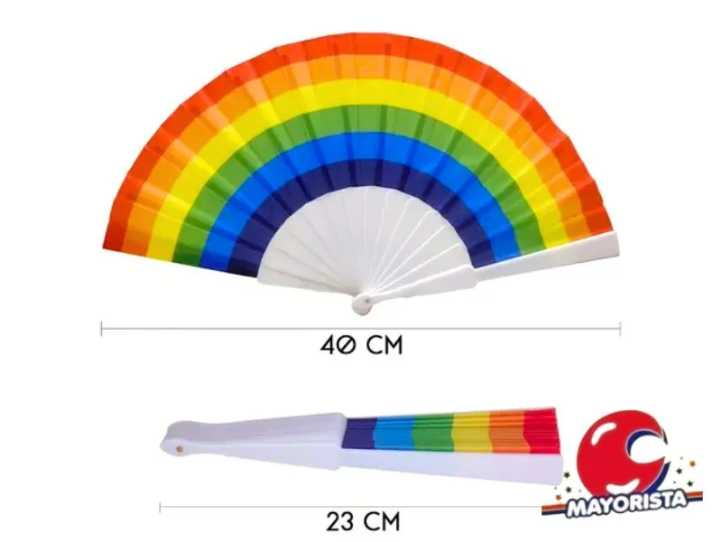 ABANICO RAINBOW MULTICOLOR 23 CM (ZLE-BAB-02-01) ERIK