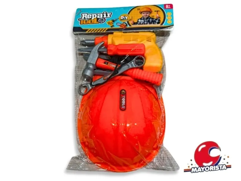 SET DE HERRAMIENTAS 7 PCS CON CASCO BOLSA 40X20 (333H-3) BERKMA