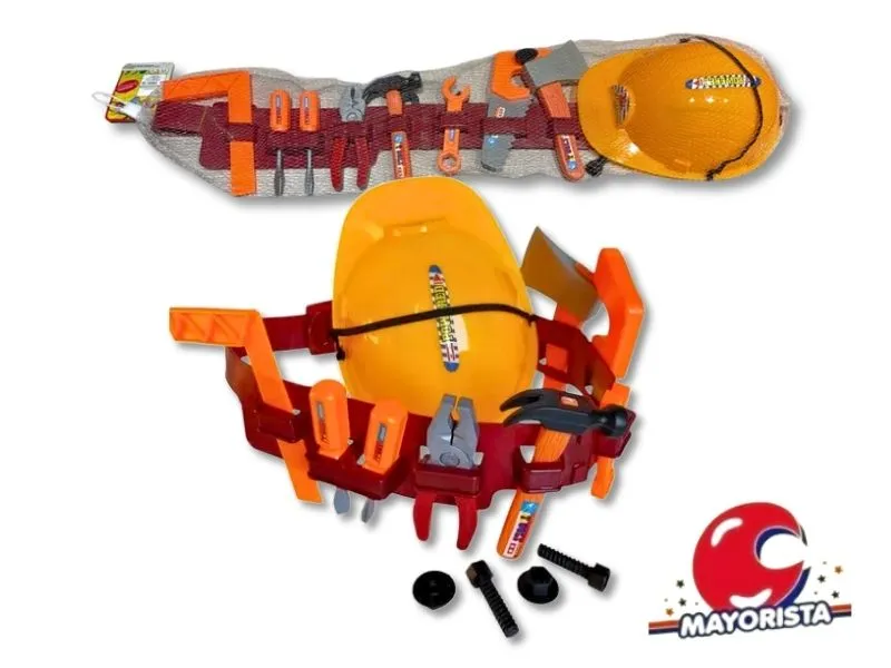 SET DE HERRAMIENTAS 8 PCS CON CASCO EN RED 70X7 (SD4294) BERKMA