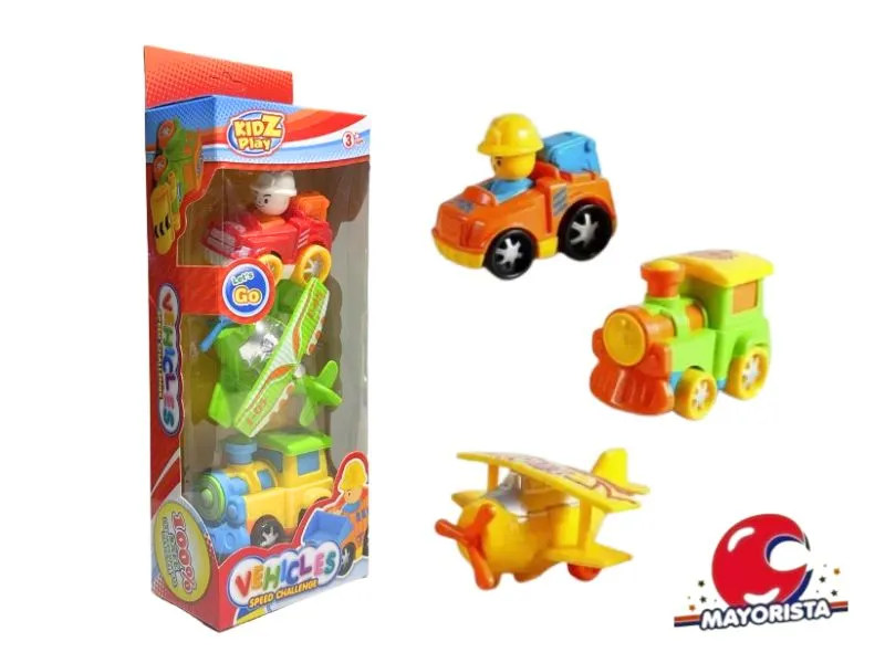 SET DE VEHICULOS X 3 KIDZ PLAY CAJA 29X12 (SD27328) BERKMA