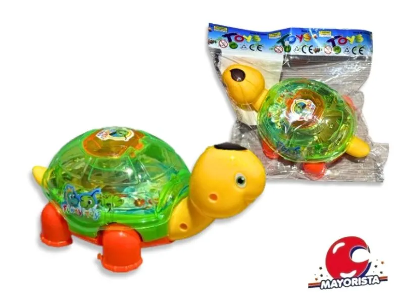 TORTUGA CON LUZ PULLSTRING BOLSA 18X18 (SD11317) BERKMA