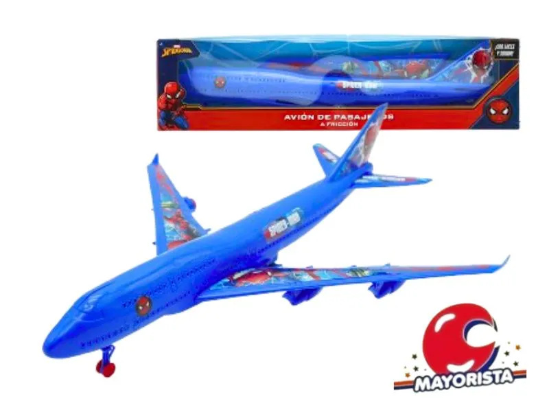 [7450077097237] AVION DE PASAJEROS SPIDERMAN C/LUZ Y SONIDO CAJA 42X10,5 (56471) KADA