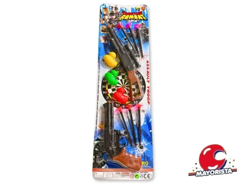 ESCOPETA Y PISTOLA LANZA DARDOS C/PATITOS BLISTER 50X15 (SD21094) BERKMA