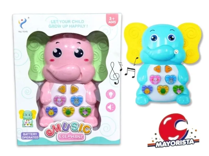 PIANO INFANTIL MUSICAL ELEFANTE CAJA 18X15 (SD25464) BERKMA