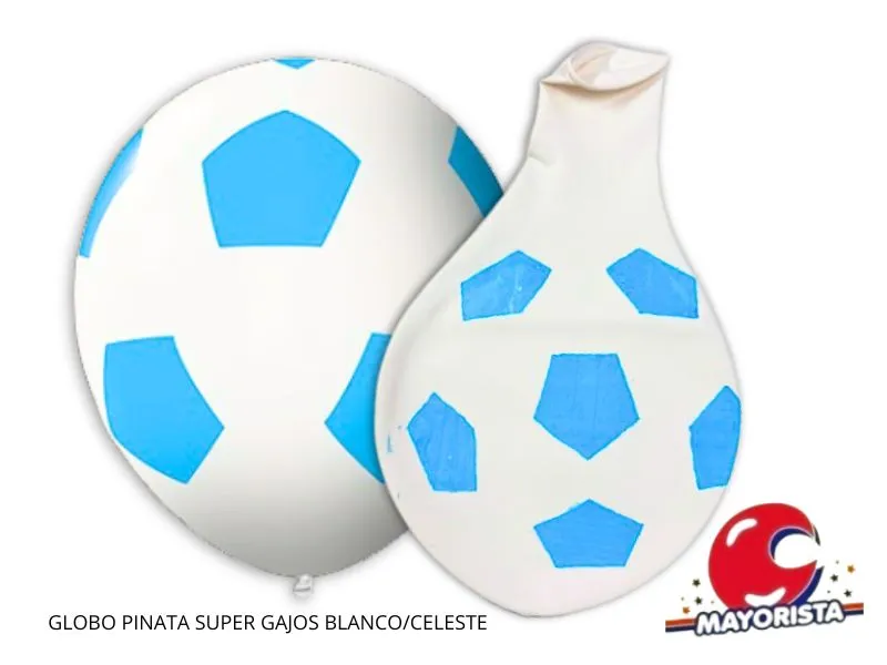 GLOBO PINATA SUPER GAJOS BLANCO/CELESTE - TUKY