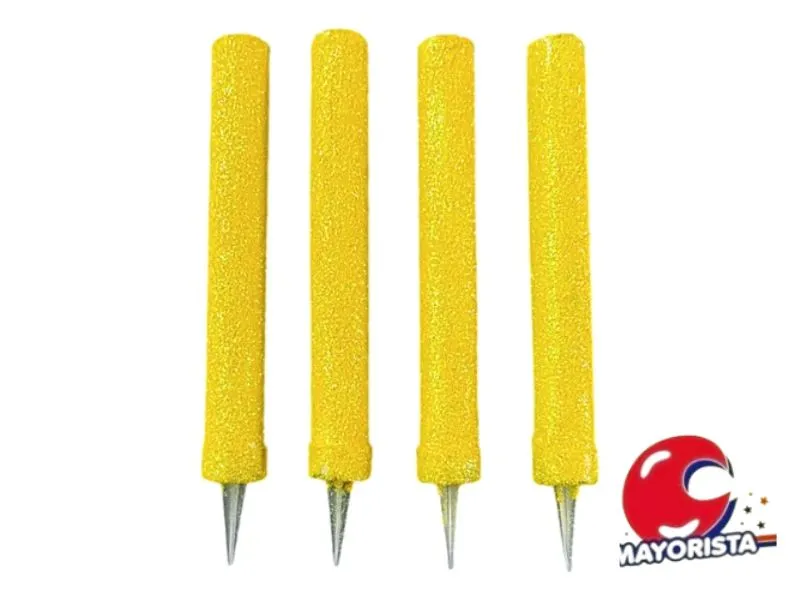 [9310] VELA BENGALA C/GIBRE AMARILLO X 4 (X1) VELAS MULTICOLOR
