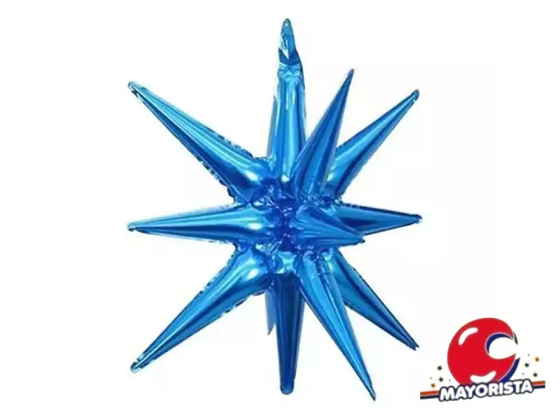 GLOBO MYLAR ESTRELLA 14 PUNTAS 3D AZUL 55CM (Y1385-1309) CHG