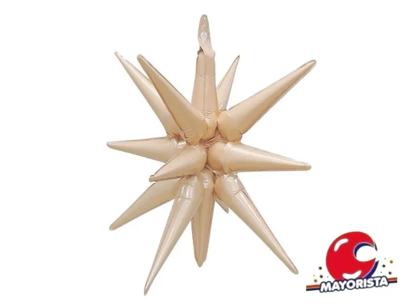 [6255] GLOBO MYLAR ESTRELLA 14 PUNTAS 3D MARFIL 55CM (Y1385-1309) CHG