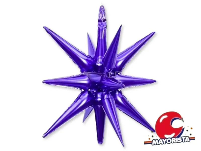 GLOBO MYLAR ESTRELLA 14 PUNTAS 3D VIOLETA 55CM (Y1385-1309) CHG